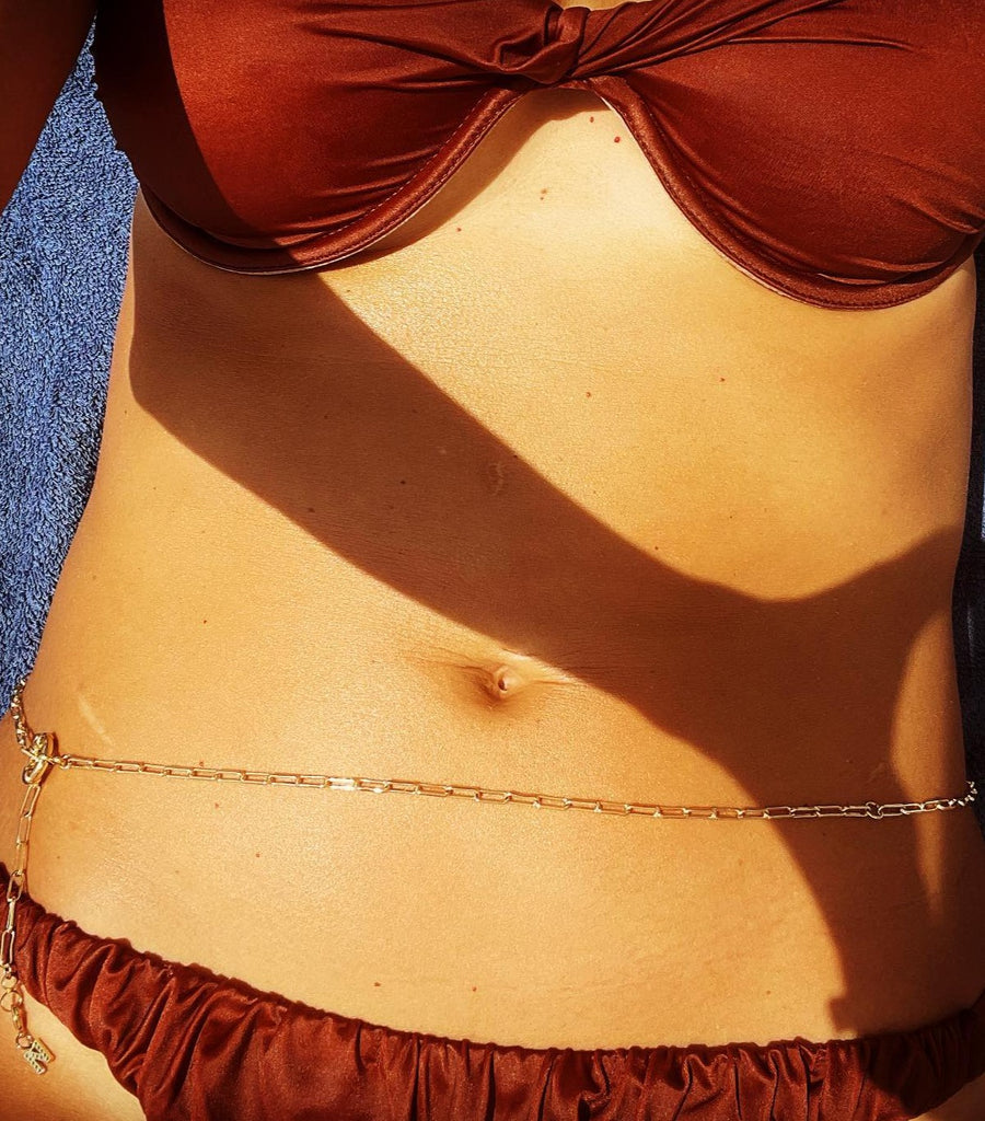 Gold filled chain belly waist 